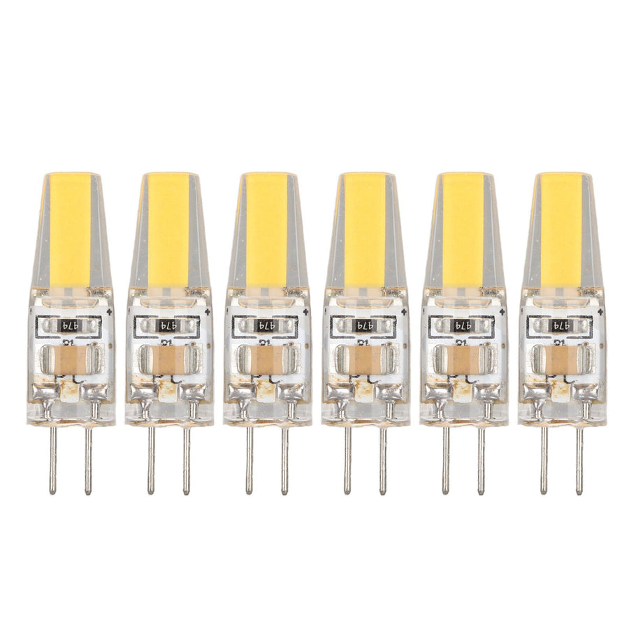 6 Pcs 6W 500LM G4 Bulb LED COB Silica Gel Energy Saving Lamp Bulb for Ceiling Lamp Wall Lamp Table Lamp 220V Warm White