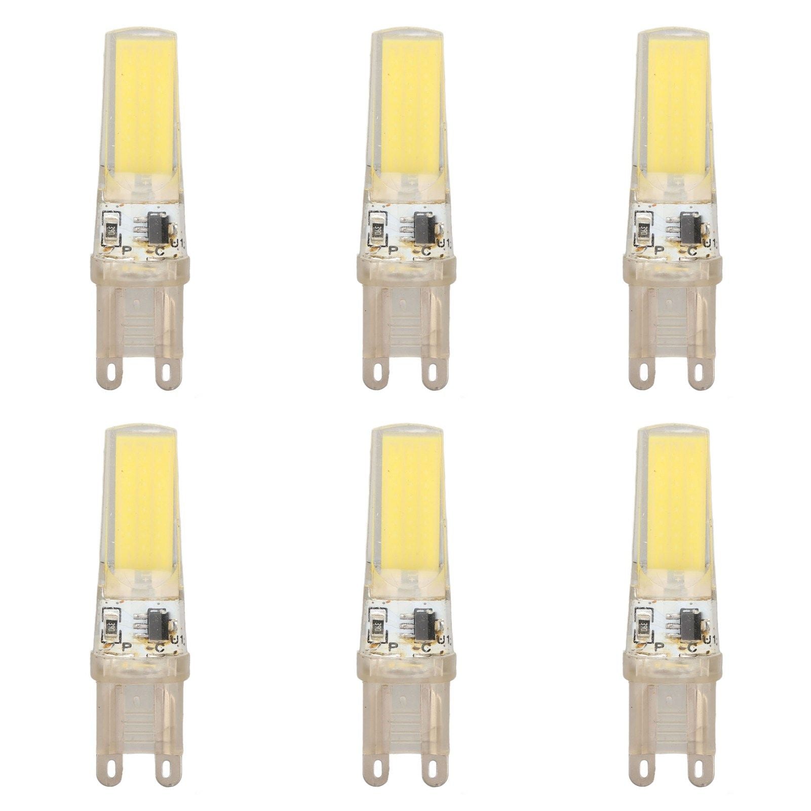 6pcs G9 LED Light Bulb COB Dimmable Professional G9 LED Bulb Replacement for Wall Lamps Table Lamps 220V White Light