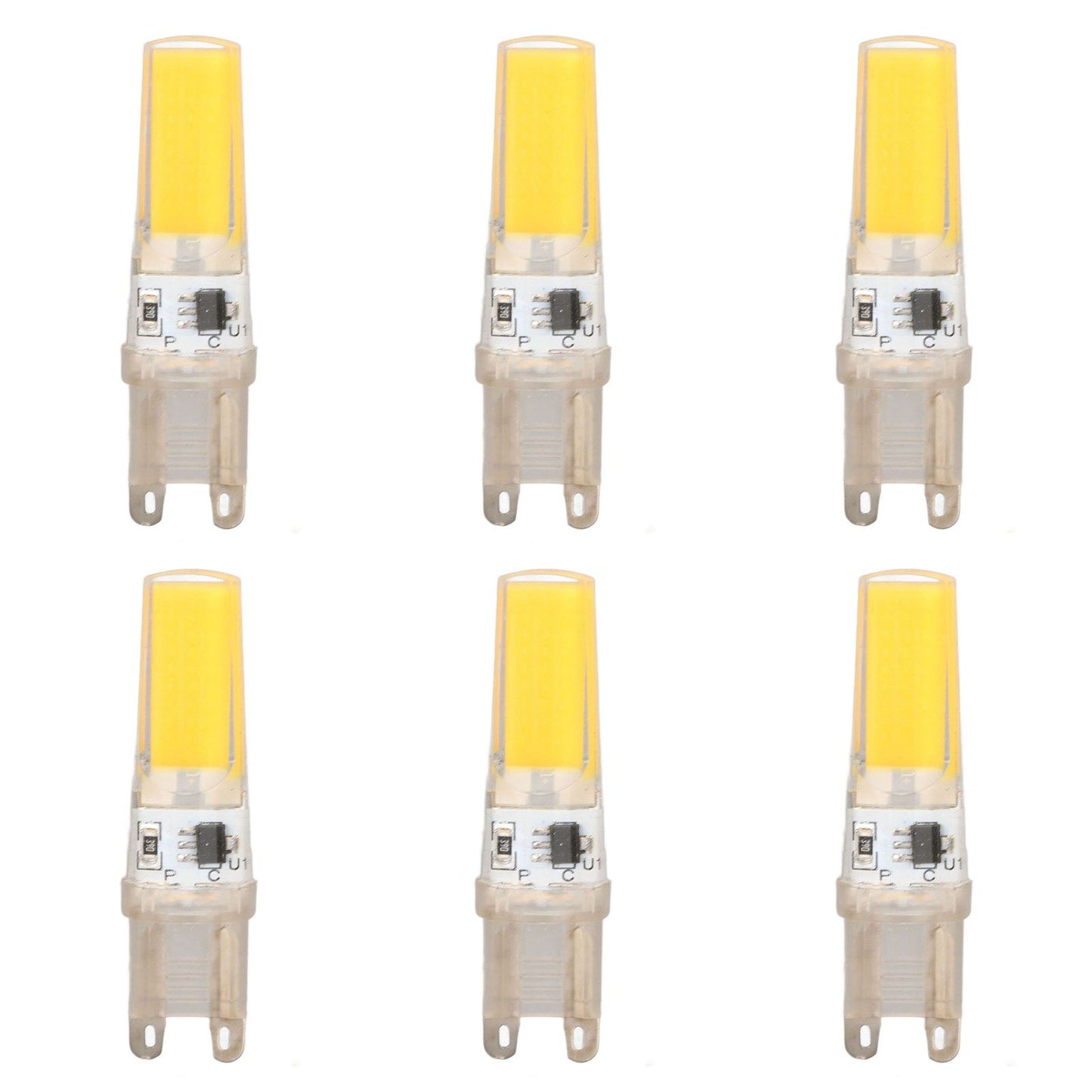 6pcs G9 LED Light Bulb COB Dimmable Professional G9 LED Bulb Replacement for Wall Lamps Table Lamps 220V Warm Light