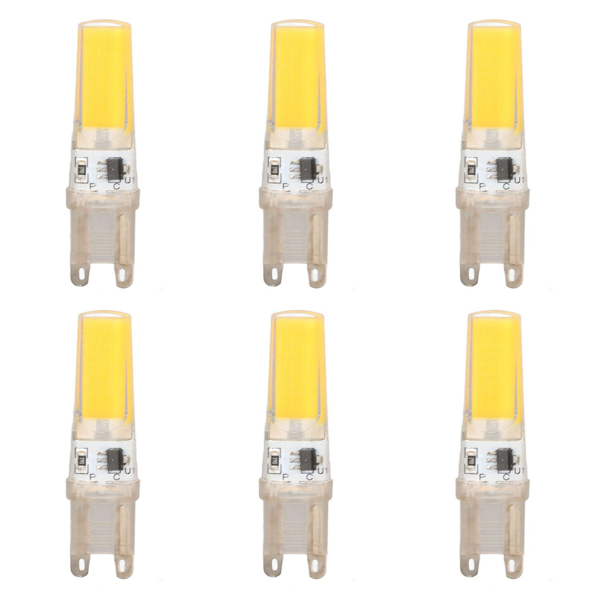 6pcs G9 LED Light Bulb COB Dimmable Professional G9 LED Bulb Replacement for Wall Lamps Table Lamps 220V Warm Light