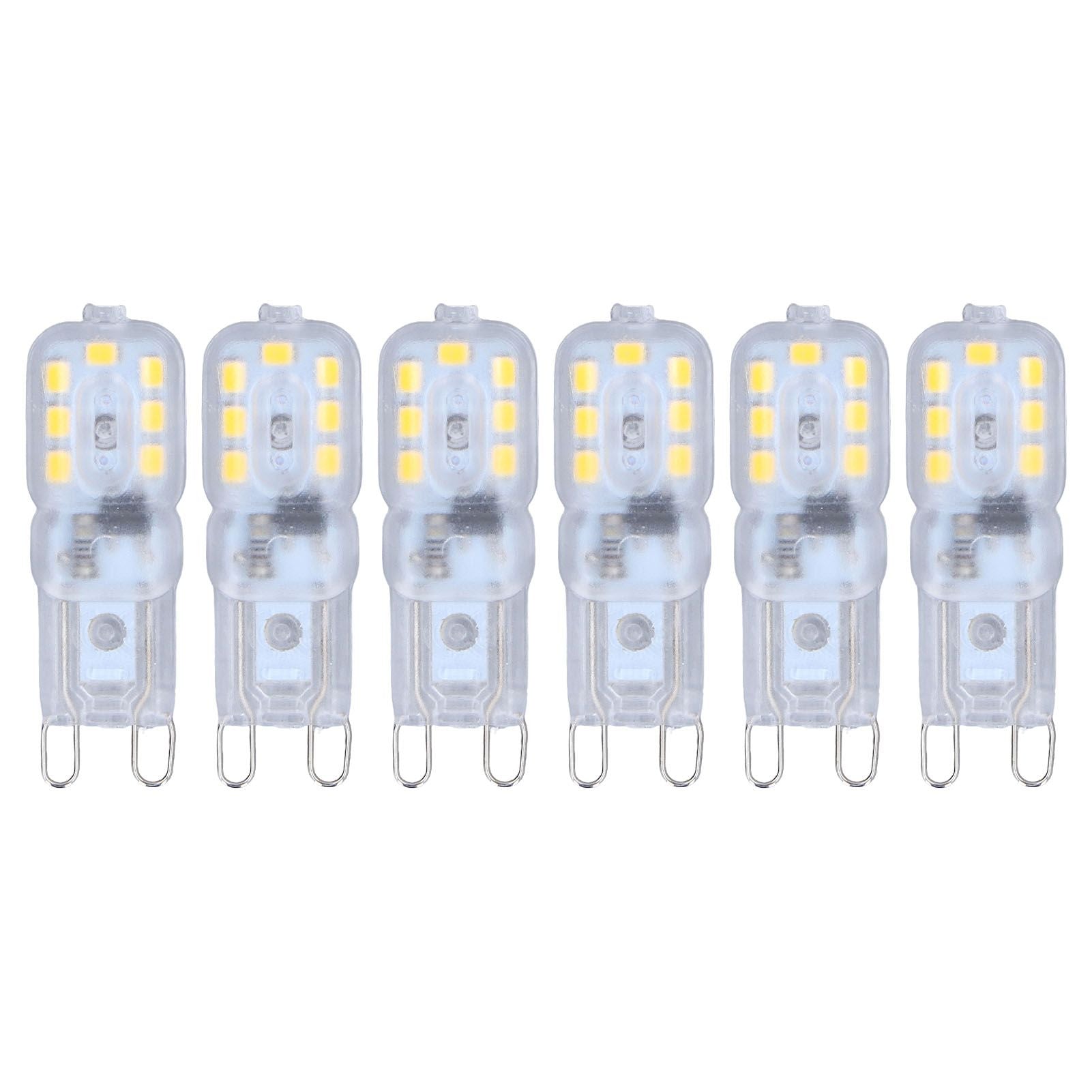 G9 Bulb Dimmable Eye Protection Energy Saving 14 LEDs 3W Light Bulb for Chandelier Table Lamp 6pcs Natural Light 110V