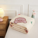 Summer Air Conditioner Quilt Machine Washable Soft Breathable Portable Air Conditioner Blanket Summer Comforter Cute Bear 150x200cm