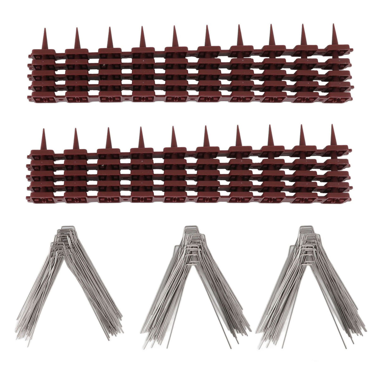 Bird Spikes 15 Feet Stainless Steel Pigeon Deterrent Spikes for Fence Roof Mailbox Window SK430 (4+2)