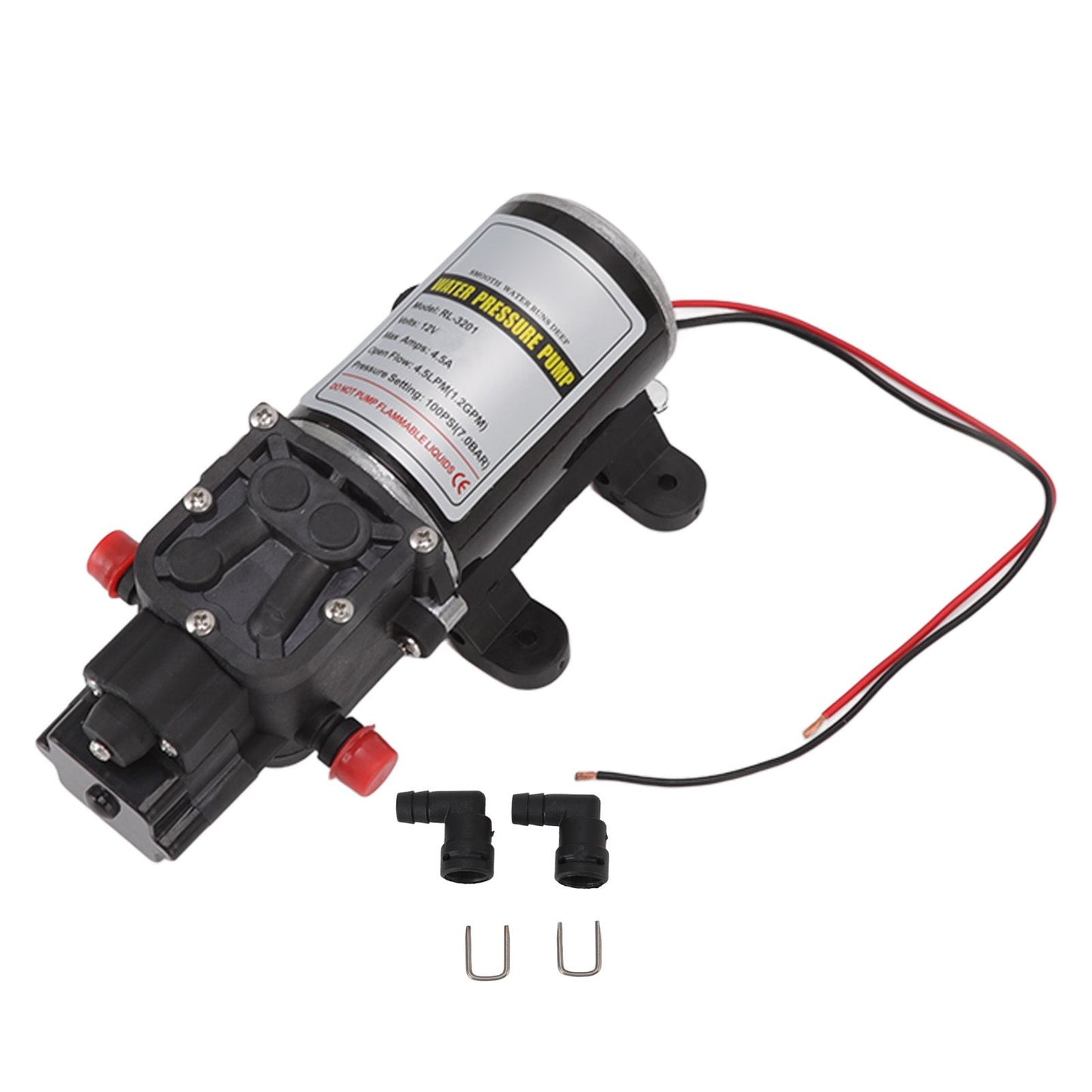 Diaphragm Water Pump Self Priming Intermittent Diaphragm Pump High Pressure Water Pump for Home Marine RL 3201(12V)