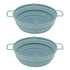 2pcs Fryer Silicone Liner Collapsible Food Grade Silicone Pot for Air Cooker Round Fryer Silicone Basket Blue