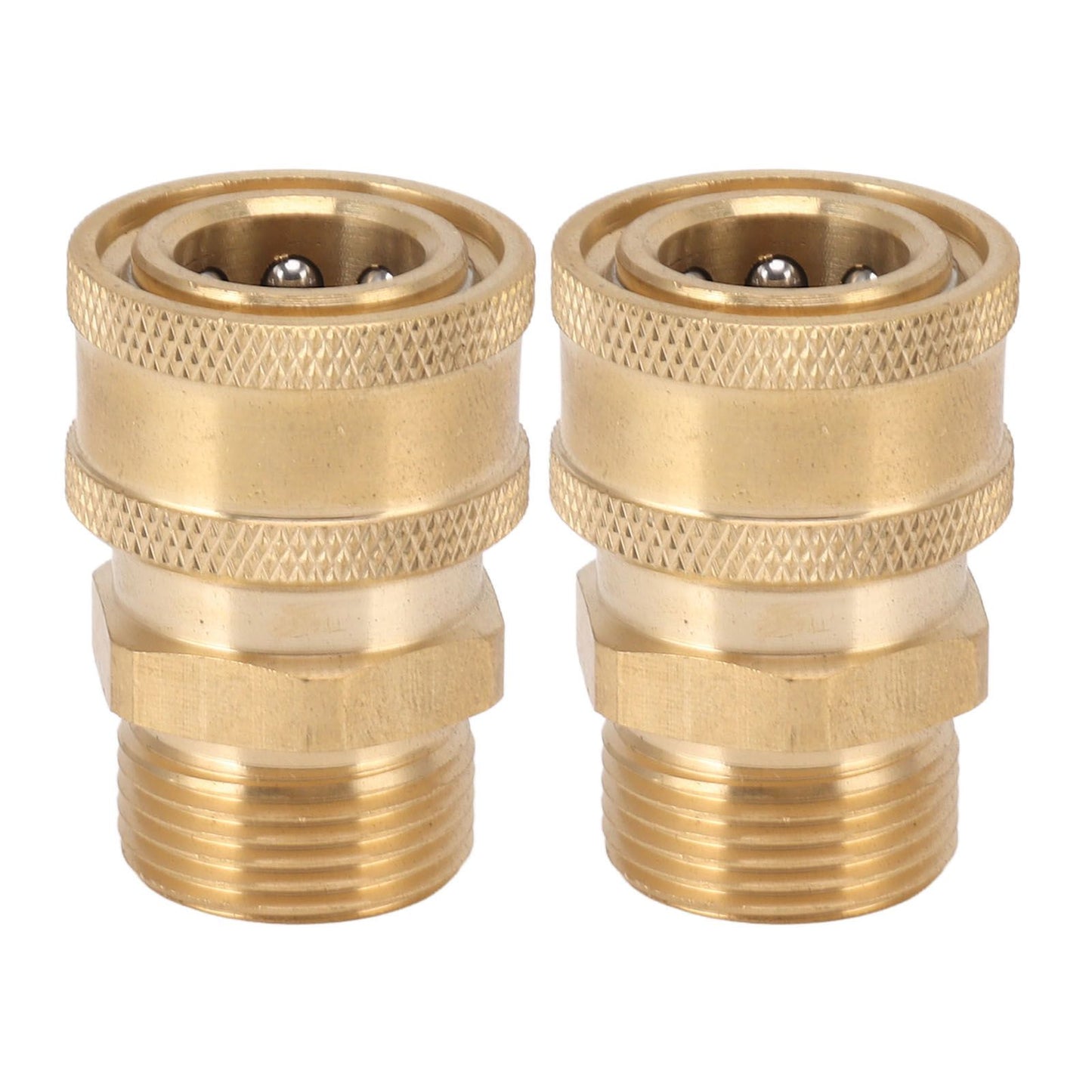 2Pcs Pure Copper M22 High Pressure Washer Fitting Adapter 3/8 Inch NPT Female to M22 Male Adapter Inner Hole 15mm/0.59in