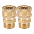 2Pcs Pure Copper M22 High Pressure Washer Fitting Adapter 3/8 Inch NPT Female to M22 Male Adapter Inner Hole 15mm/0.59in