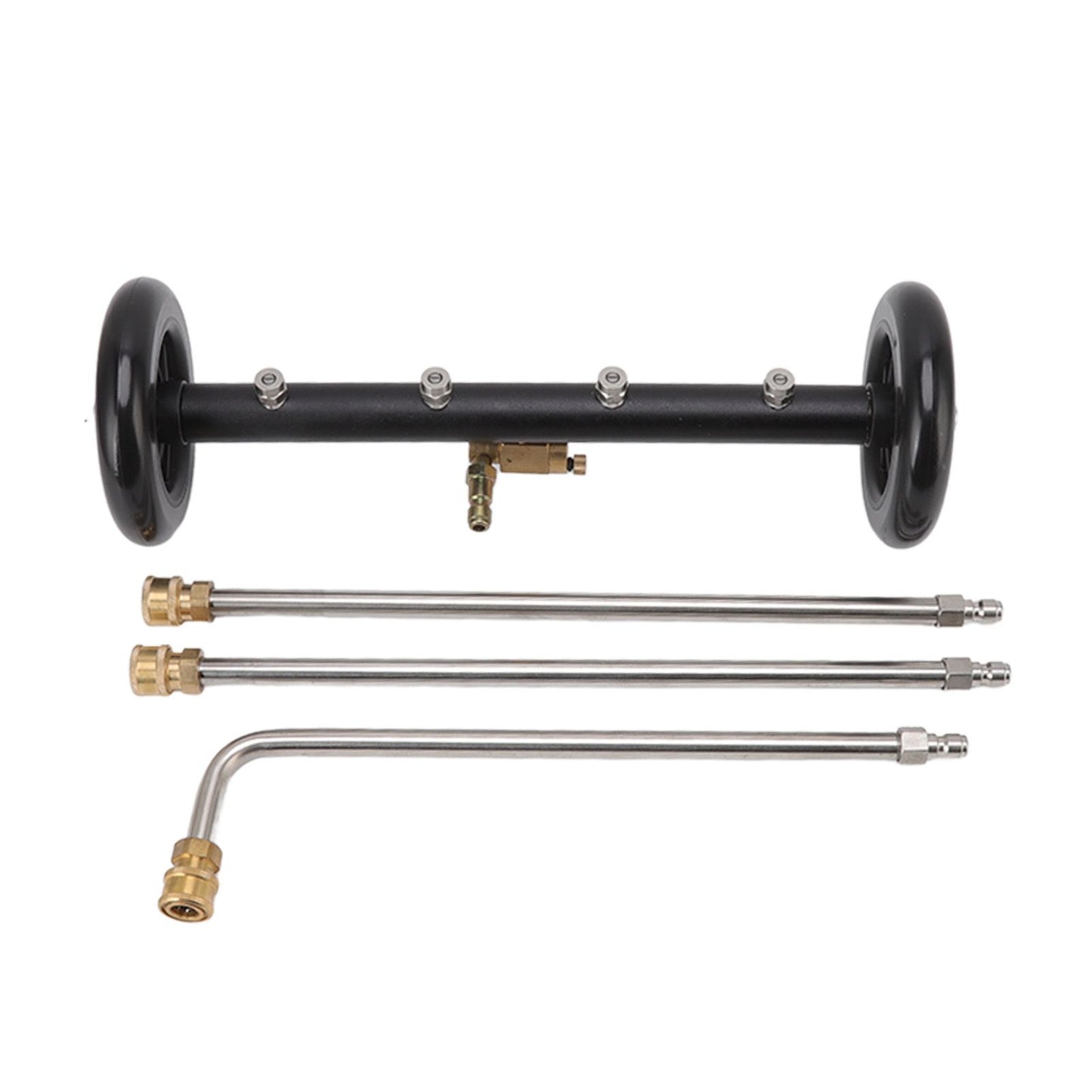 16in Under Car Washer Black with 1/4in Interface Undercarriage Cleaner Surface Cleaner for Cleaning Truck