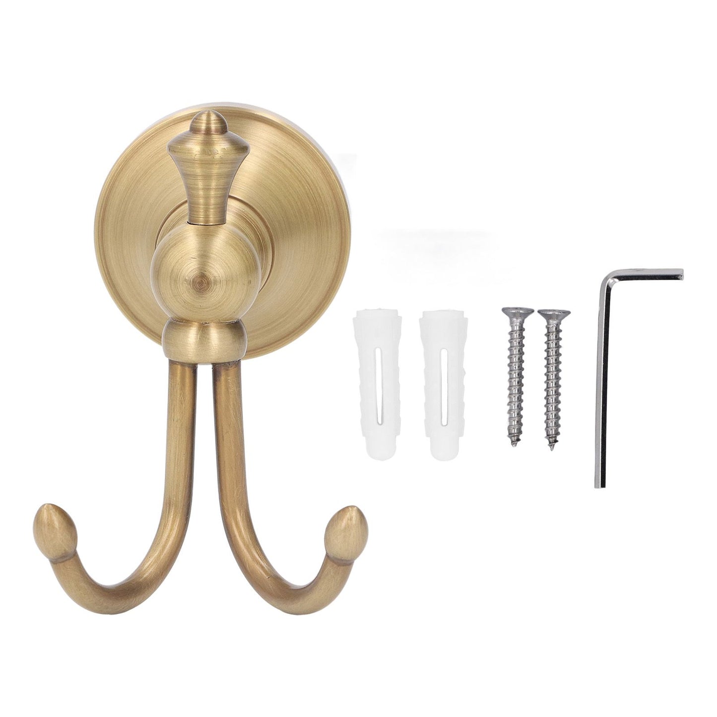 Vintage Towel Hooks Hangers Bathroom Coat Hook Robe Hook Heavy Duty Wall Mounted Copper and Stainless Steel for Indoor