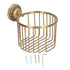 Brass Antique Toilet Roll Holder Punch Free Stable Wall Mount Paper Towel Rack for Bathroom