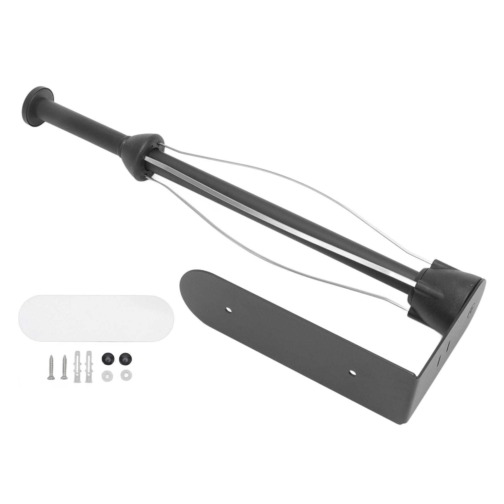 Stainless Steel Damper Paper Holder Kitchen Punch Free Preservative Film Roll Hanger Anti Slip Rustproof Bathroom Tissue Holder Black