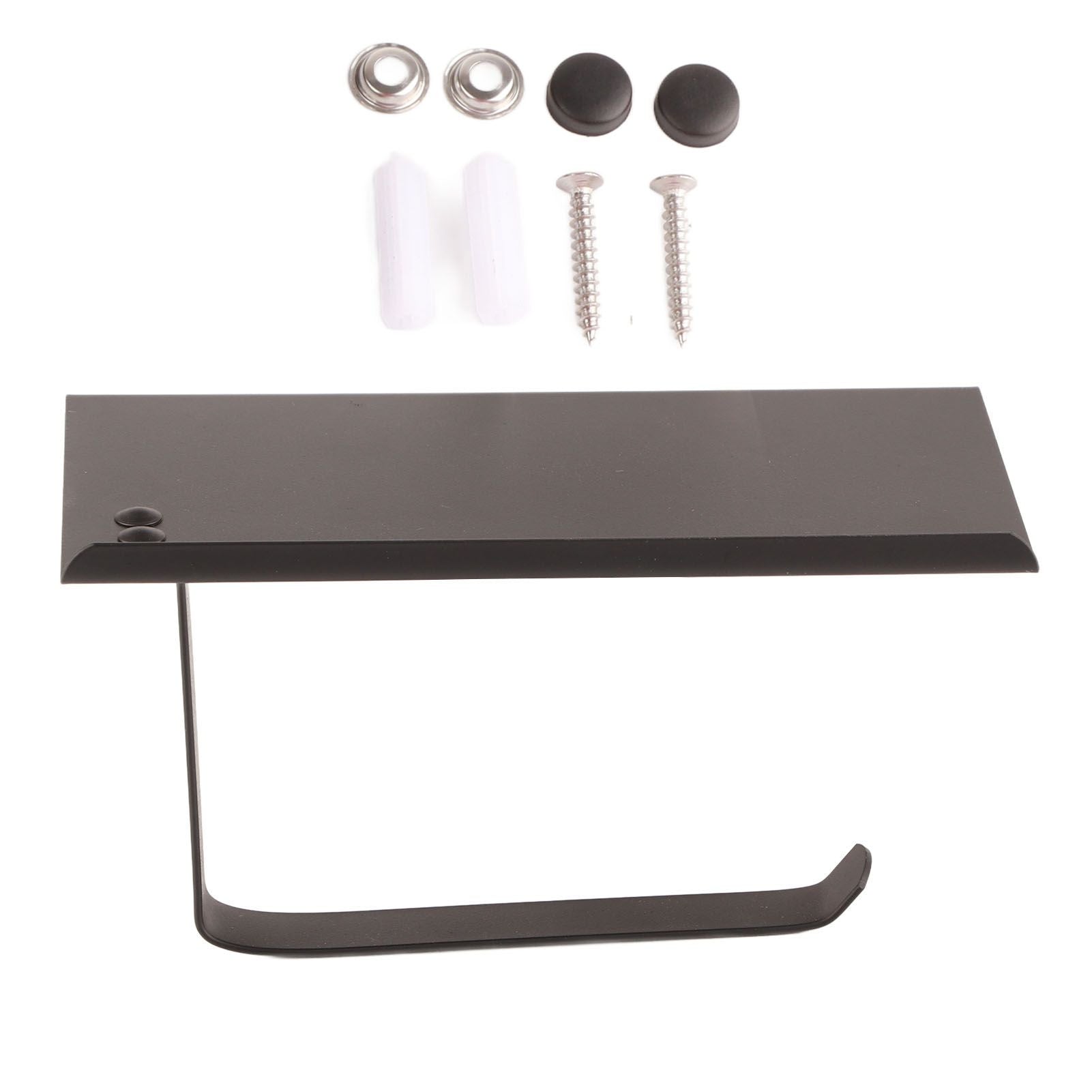 Paper Towel Holder Stainless Steel Punch Free Dual Use Toilet Paper Dispenser for Home Bathroom K6 Black