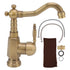 Bathroom Sink Faucet Antique Brass Vanity Mixer Faucet Tap Heightening Single Handle Wash Basin Tap with Hoses for Home