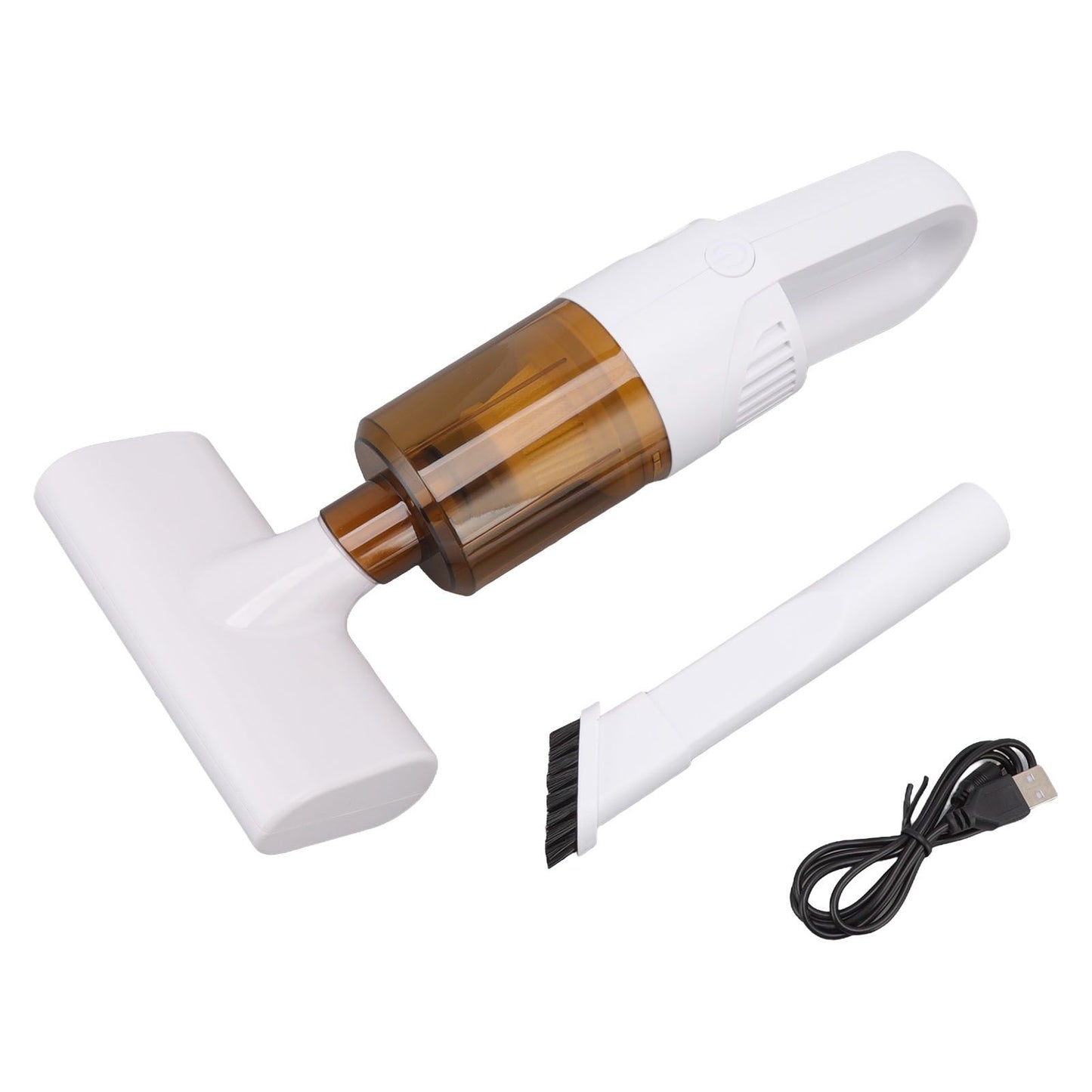 Cordless Handheld Vacuum Cleaner Dust Mite Remover USB Rechargeable for Car and Home Pet Hair White