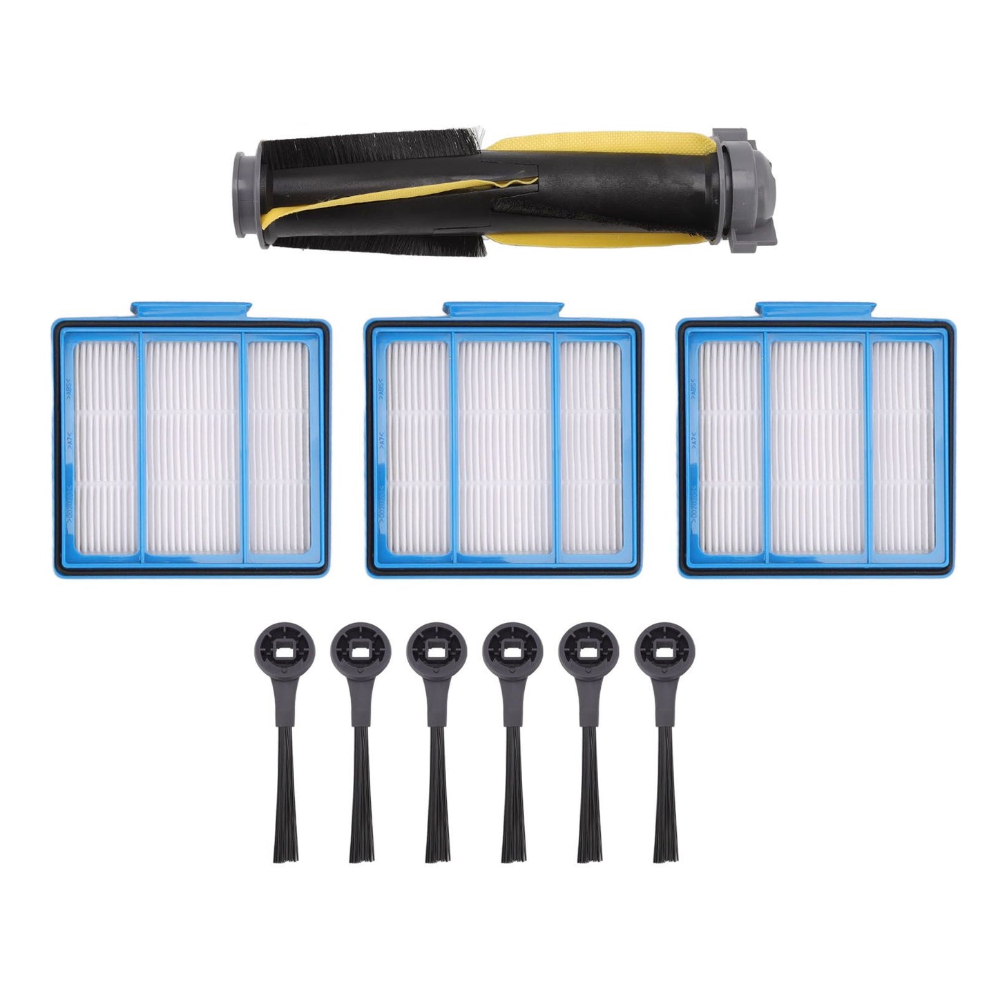 Sweeper Brush Filter Set ABS Housing High Efficiency Particulate Air Filter with 6PCS Side Brush for Shark IQ RV101
