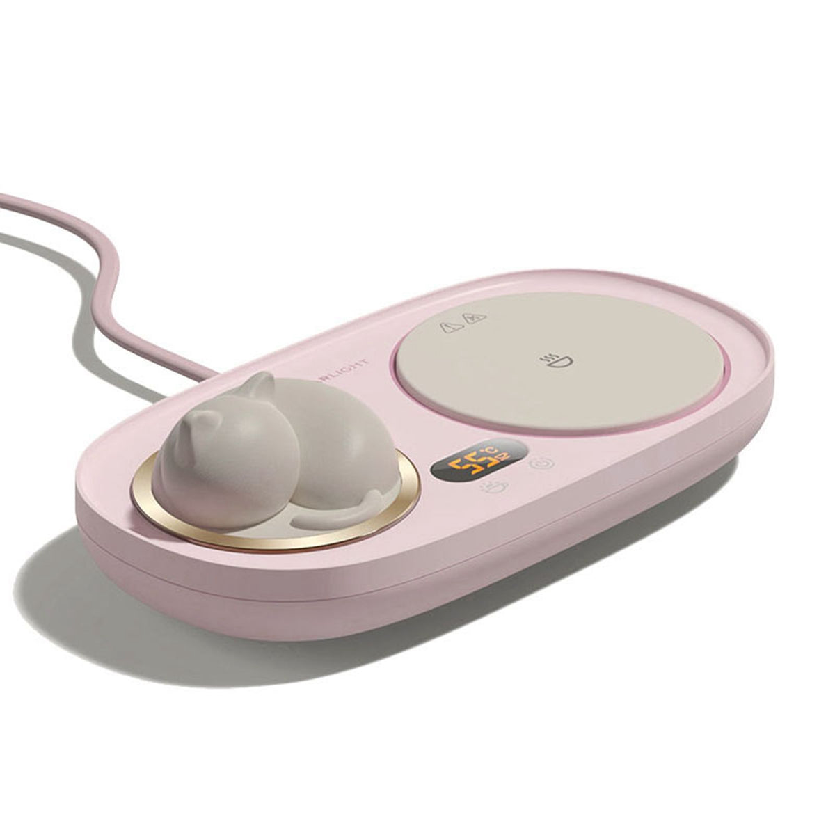 Intelligent Mug Warmer Coaster 55 Degrees Celsius Constant Temperature Cup Heating Mat Pad for Working Pink