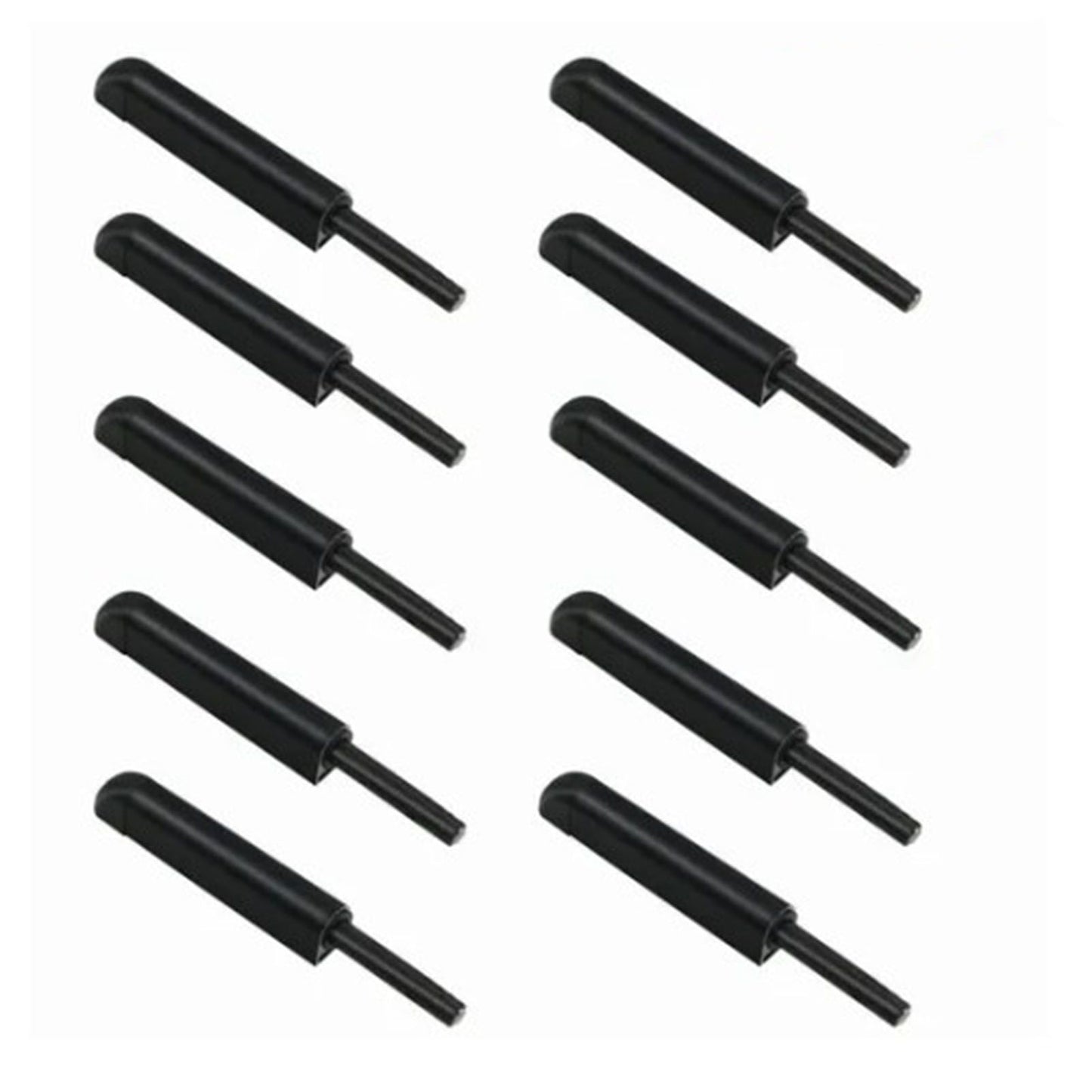 10 Pcs Cabinet Door Rebounder Handleless Black Aluminum Alloy Rebounding Magnetic Latch