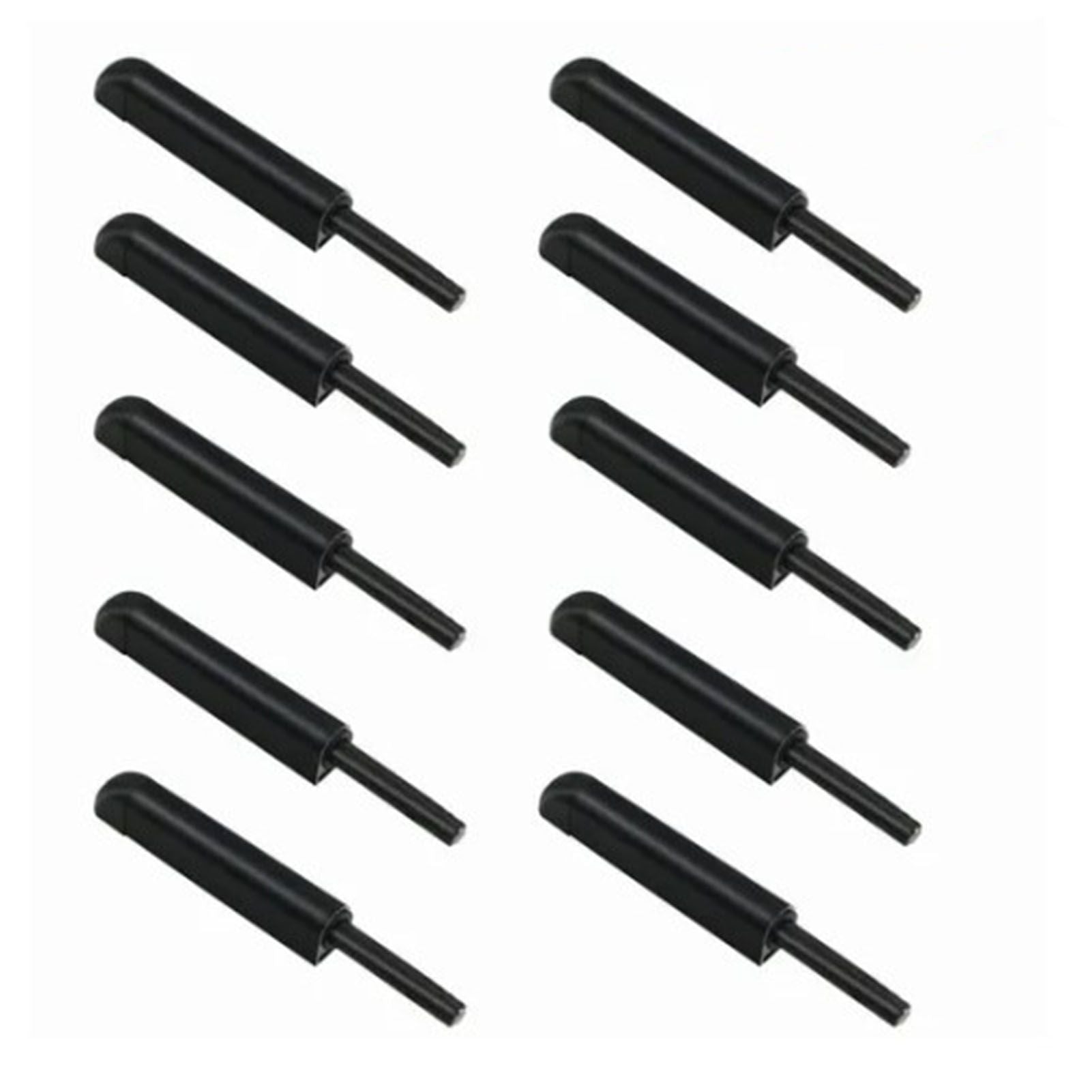10 Pcs Cabinet Door Rebounder Handleless Black Aluminum Alloy Rebounding Magnetic Latch