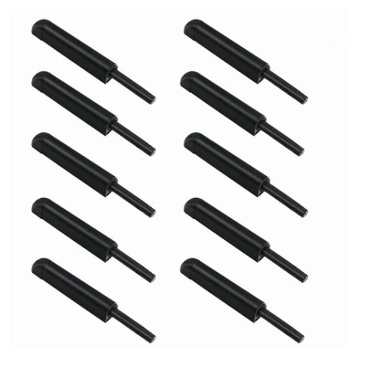 10 Pcs Cabinet Door Rebounder Handleless Black Aluminum Alloy Rebounding Magnetic Latch