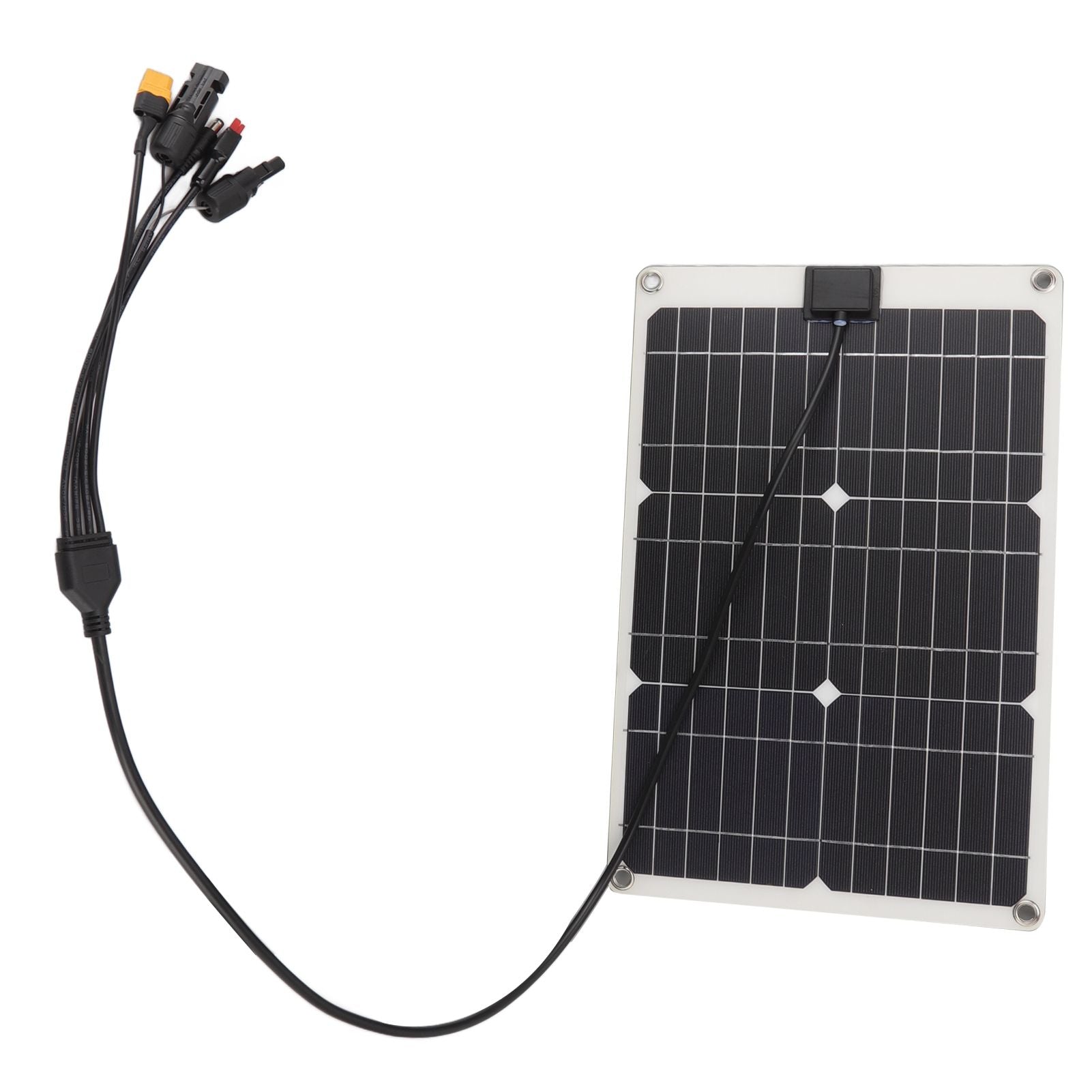 Solar Battery Panel 50W 4 Connectors Monocrystalline Silicon High Efficiency Portable Solar Charger Panel 18V Output