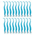 20 Pcs Furry Worm Soft Touch Plush Material Cute Style DIY Compact Portable Fuzzy Worms for Party Light Blue