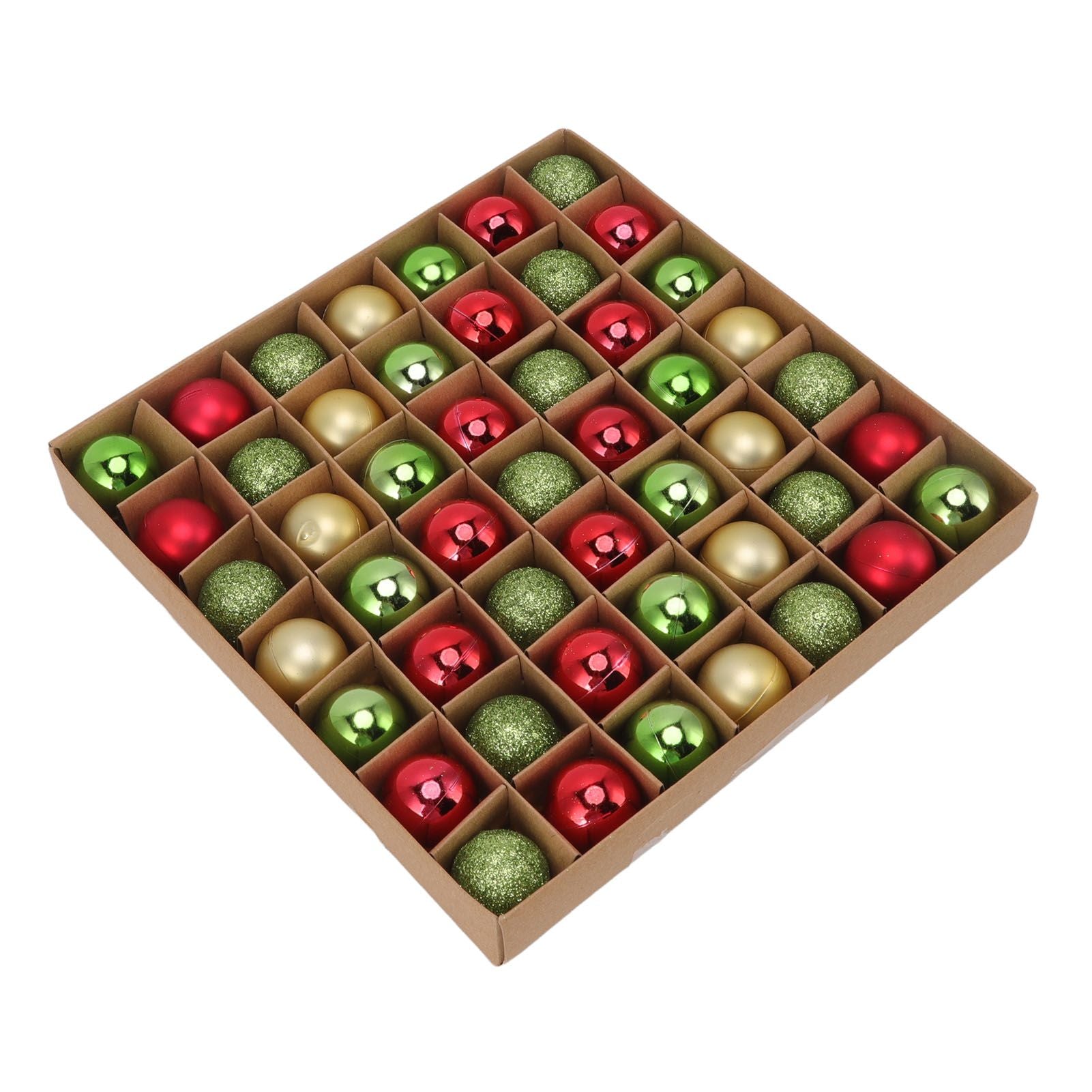 49pcs Mini Christmas Ball Ornaments Shatterproof Shiny Colorful Christmas Ball for Holiday Wedding Party Decoration Red Green Gold