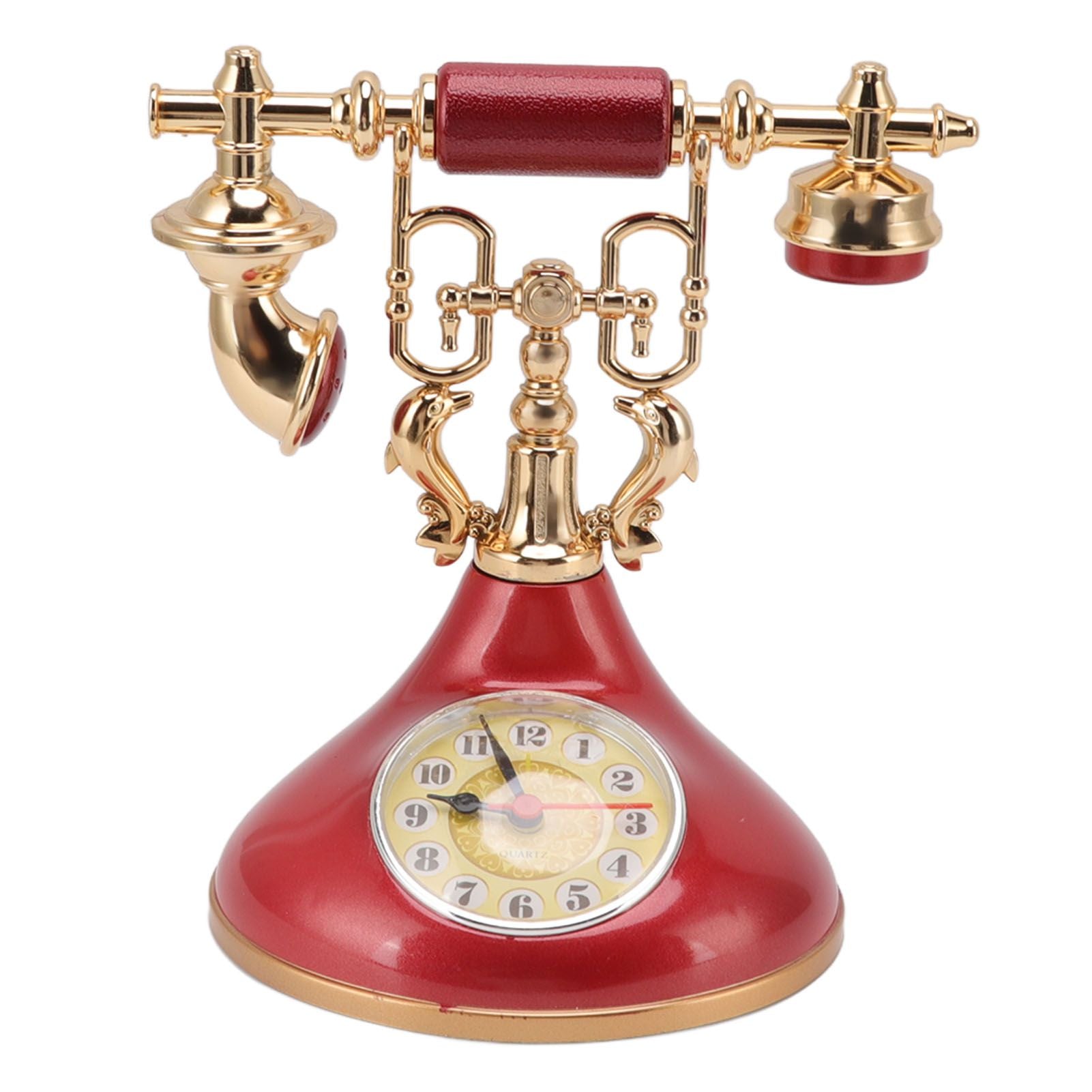 Vintage Telephone Alarm Clock Unique Elegant Accurate Time Bedside Clock Decoration for Home Cafe Office YF020 3