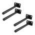4 PCS Hidden Floating Shelf Bracket Round Wall Mount Shelf Supports Invisible Fixed Floating Holder A 01 2 Holes Black 150mm