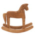 Wooden Rocking Horse Ancient Lucky Hand Carved Trojan Horse Table Decoration for Home Hall Office Bedroom