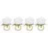 4PCS Rose Napkin Ring Simulated Plastic Reusable Vine Design Napkin Holder Ring for Restaurant White