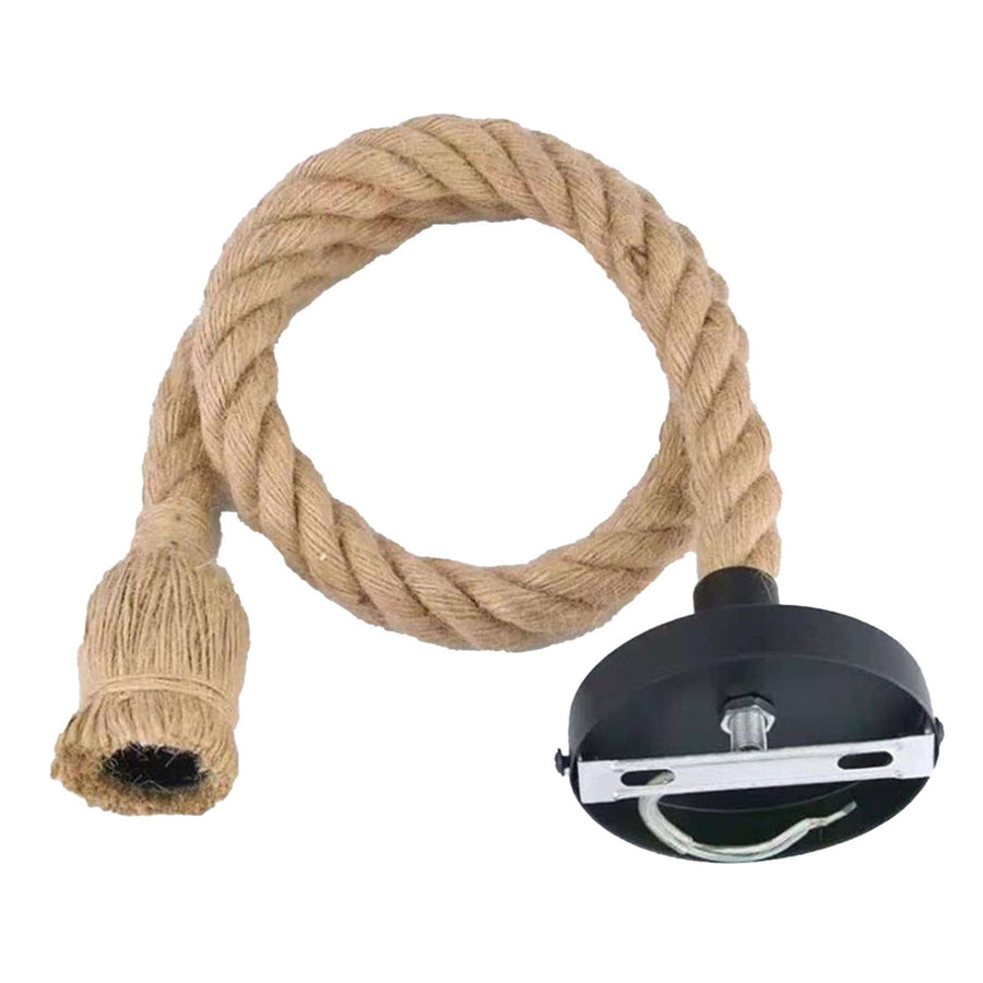 Pendant Light Hemp Rope Retro Industrial Style Hanging Lamp Ceiling Lamp Jute Rope for Clothes Shop Coffee Shop Bar Restaurant Single Head 1m
