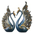 2PCS Peacock Ornaments Natural Resin Desktop Peacock Sculpture for Wine Cabinet TV Cabinet Home Blue 30cm/11.8in Height