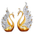 2PCS Peacock Ornaments Natural Resin Desktop Peacock Sculpture for Wine Cabinet TV Cabinet Home Gold and White 30cm/11.8in Height