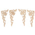 4Pcs Wood Corner Applique Decorative Carved Corner Onlay Applique for Cabinet Door Bed Wardrobe Furniture Decoration