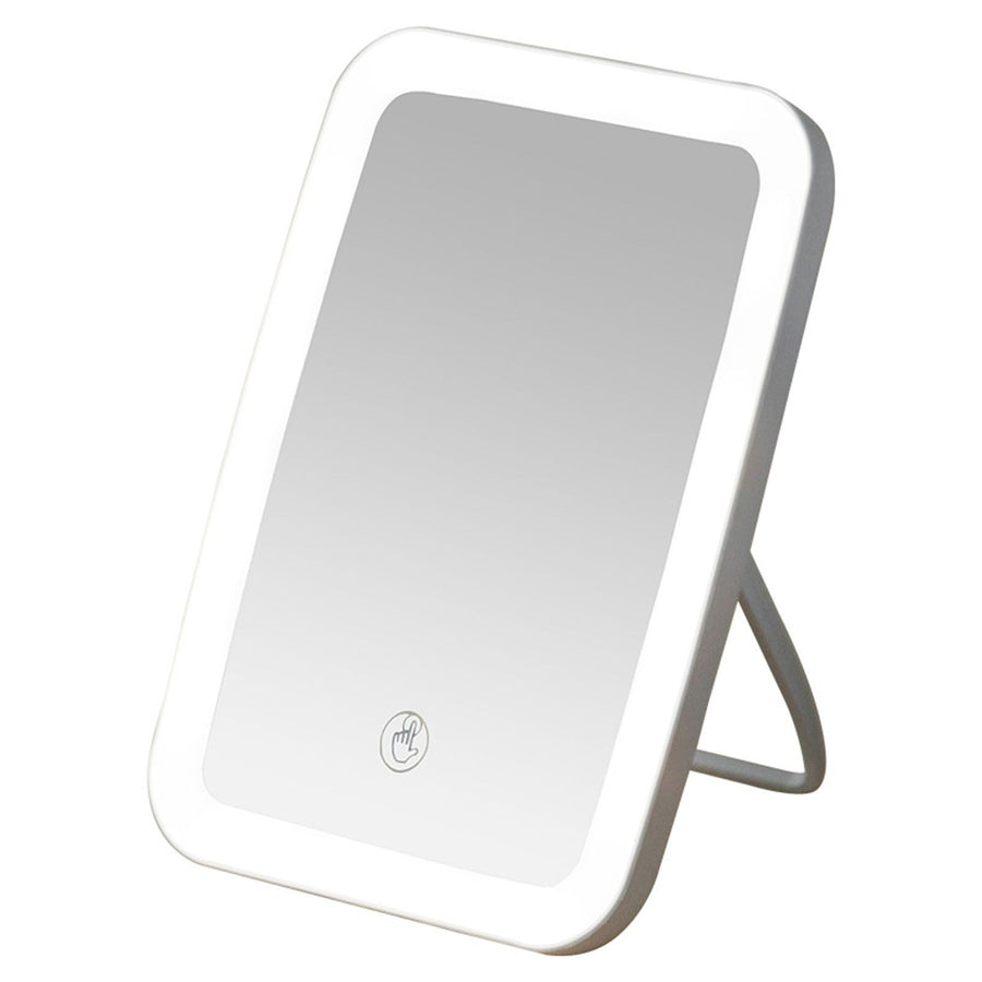 Makeup Mirror USB Rechargeable Foldable Portable Touch Regulable LED Makeup Mirror for Bathroom Travel