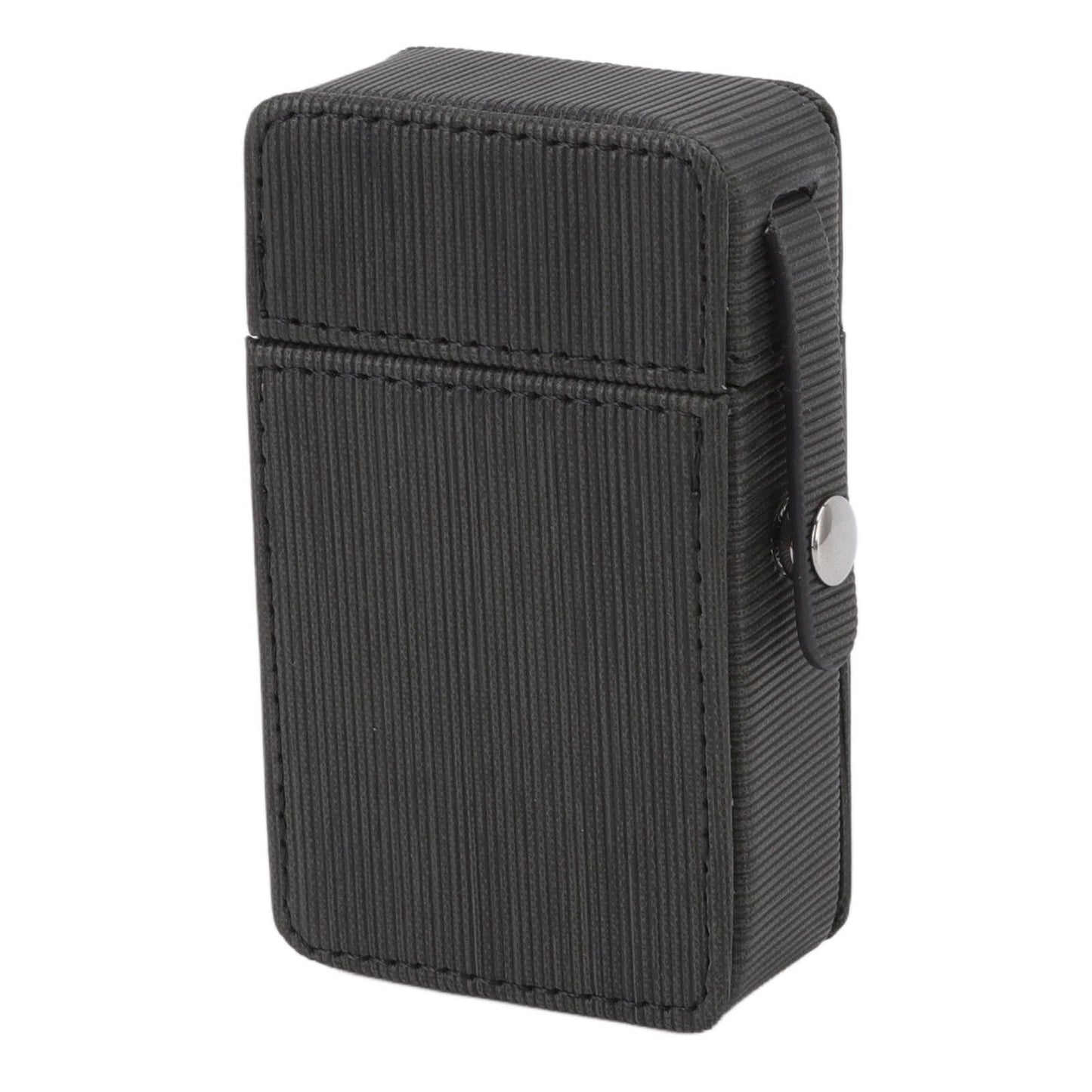 Cigarettes Box Holder PU Flap Design Portable Cigarettes Box Protective Case for Travel Daily Black