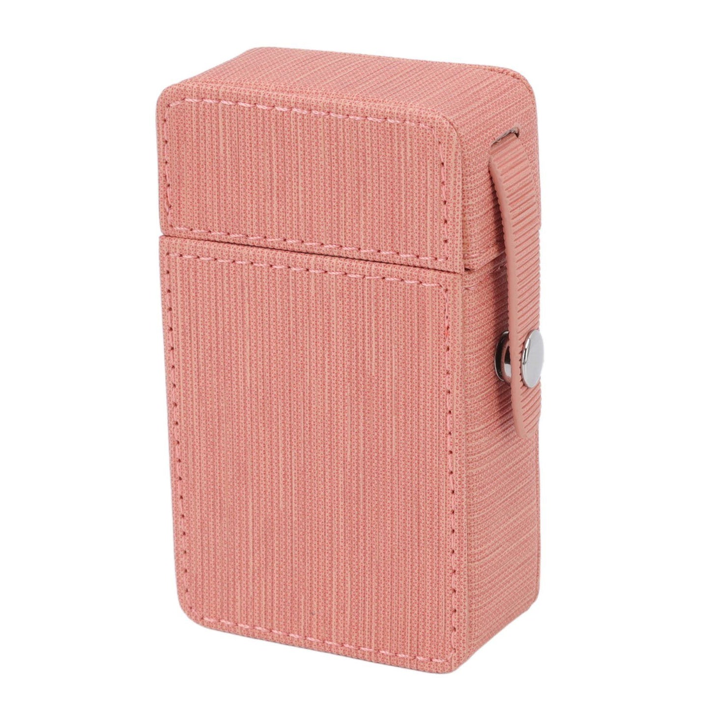 Cigarettes Box Holder PU Flap Design Portable Cigarettes Box Protective Case for Travel Daily Pink