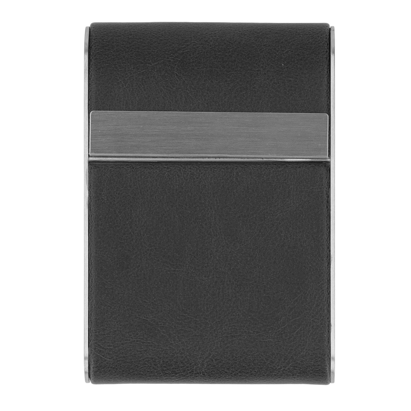 Cigarette Case Stainless Steel PU Portable Compact Reliable Protective 10x6.8x2cm Cigarette Holder Case for Men Women Black