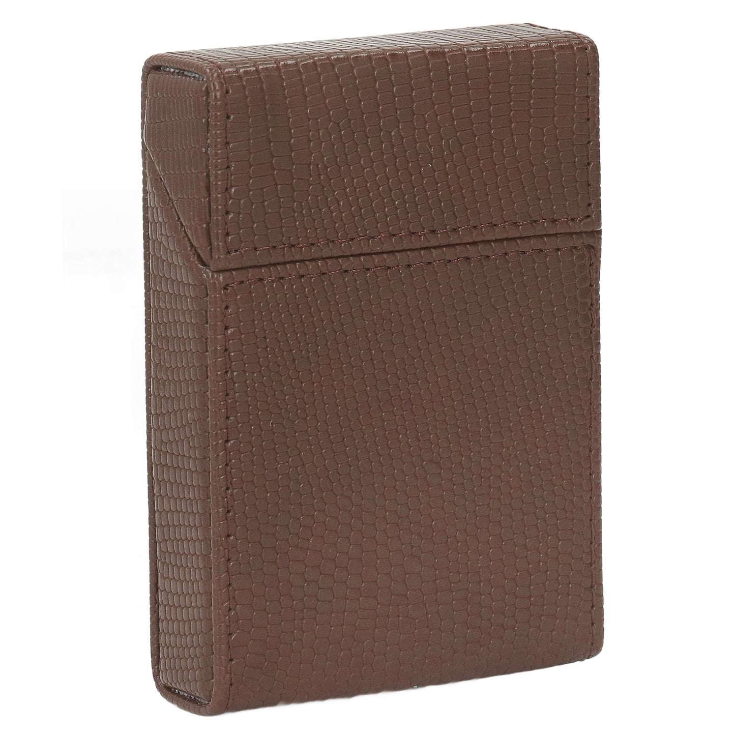 Men Cigarette Case for 20pcs Medium Cigarettes Box Lizard Stripe Portable Cigarette Case Coffee
