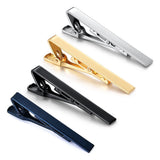 4Pcs Men Tie Clip Copper Fashionable Elegant Slick Finish 4 Colors Male Tie Neck Clamp Set