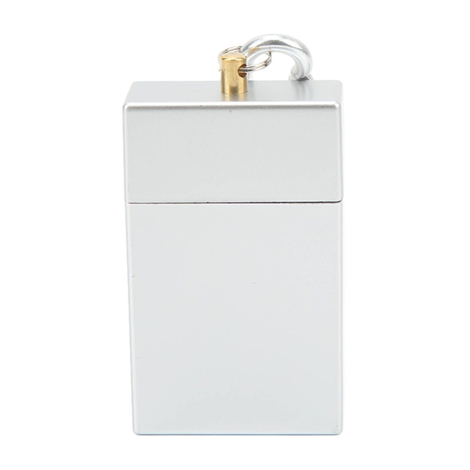 Pocket Ashtray Mini Portable Stainless Steel with Mountaineering Buckle Cigarette Ash Holder for Outdoor Travel Silver
