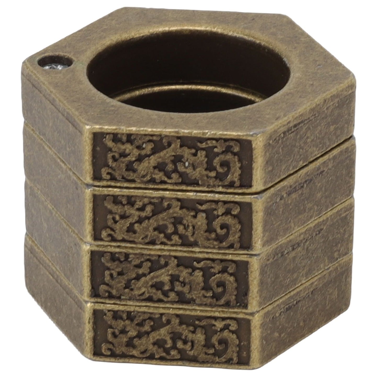 Defense Rings Aluminium Alloy Glossy Hexagonal Window Breaker for Emergency Defense Supplies Bronze