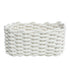 Cotton Rope Storage Basket Hand Knitting Nordic Style Desktop Storage Organizer for Key Snacks Underwear White 30x22x14cm/11.8x8.7x5.5in