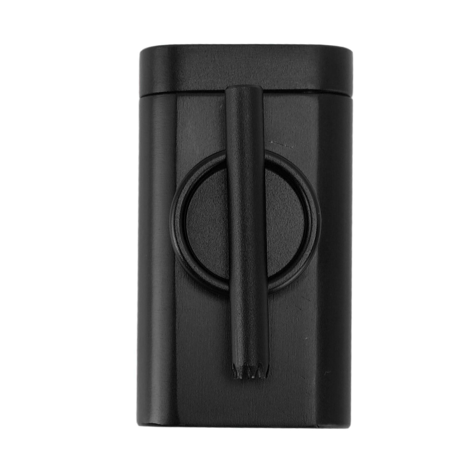 Mini Cigarette Crusher Aluminum Alloy Wear Resistant Incisive Cigarette Grinder with Tobacco Collection Tube Black