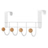 Back Door Hooks Chinese Cherry Iron Punch Free Horizontal White Door Towel Hanger Rack for Home Hats Storage 4 Hooks