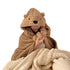 Winter Throw Blanket Cloak With Hood Thick Soft Plush Warm Wearable Blanket for Children and Adults Brown 120x123cm