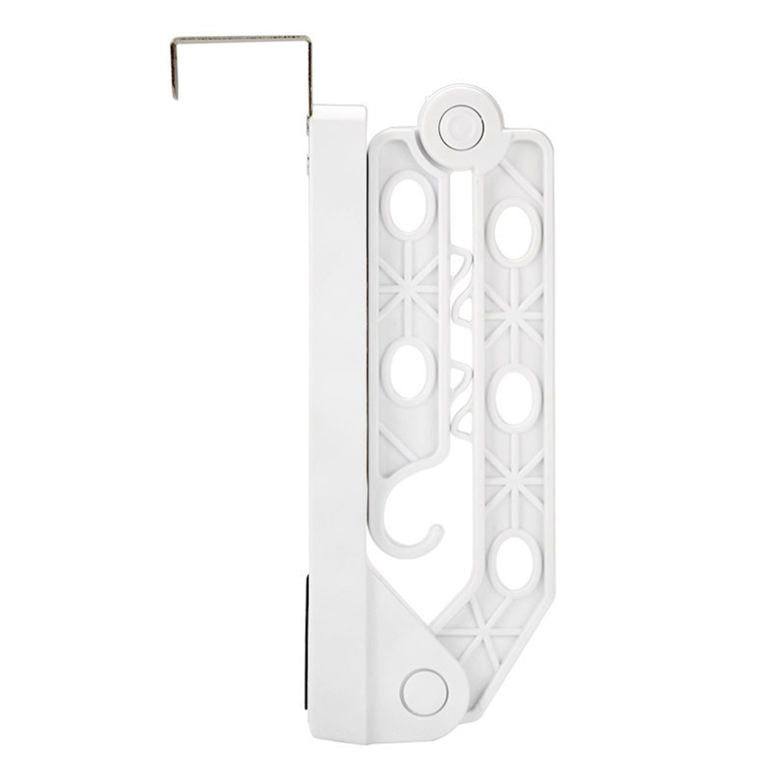Folding Door Hanger with 5 Holes Retractable Over The Door Laundry Clothes Hanger Rack Space Saving Coat Organizer White