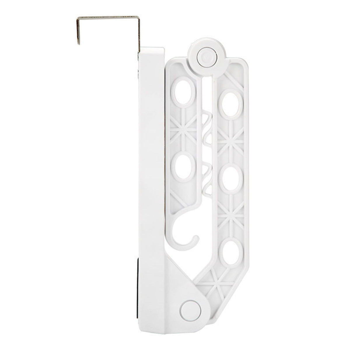 Folding Door Hanger with 5 Holes Retractable Over The Door Laundry Clothes Hanger Rack Space Saving Coat Organizer White