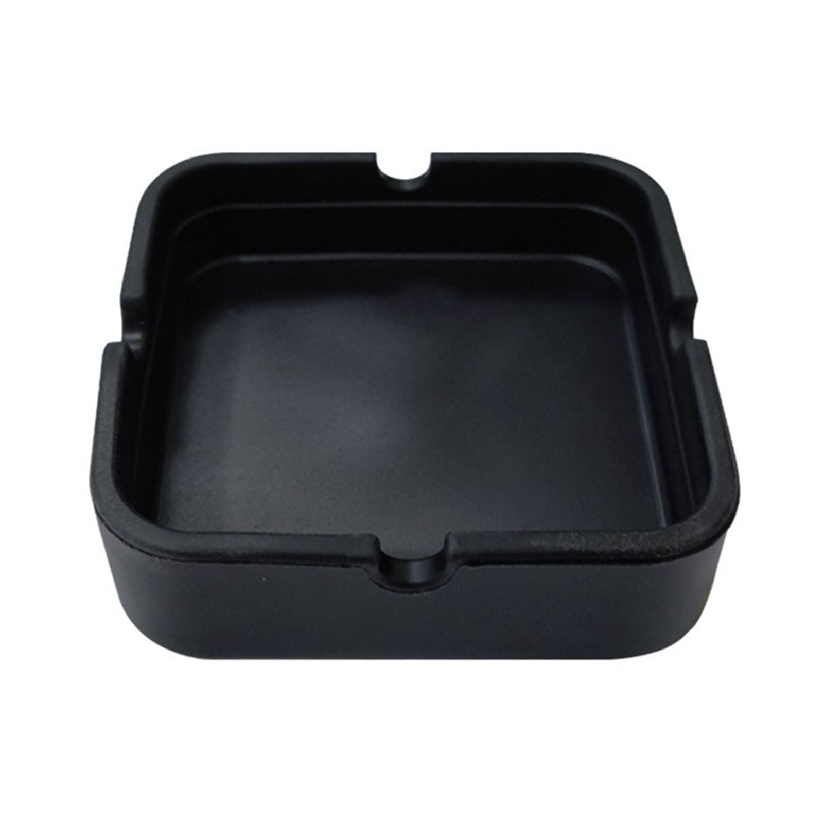 Ashtray Black Silicone Square High Temperature Resistant with Four Cigar Slots Cigar Ash Holder for Office