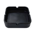 Ashtray Black Silicone Square High Temperature Resistant with Four Cigar Slots Cigar Ash Holder for Office